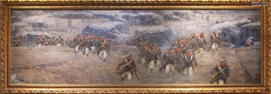 Франц Рубо. Атака. Фрагмент панорамы «Оборона Севастополя». 1904 г. Холст, масло. Фоторепродукция Татьяны Шепелевой