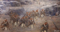 Франц Рубо. Атака. Фрагмент панорамы «Оборона Севастополя». Фрагмент. 1904 г. Холст, масло. Фоторепродукция Татьяны Шепелевой