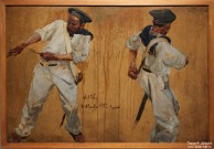 Франц Рубо. Матросы, тянущие канат. Этюд к панораме «Оборона Севастополя». 1902 г. Картон, масло. Фоторепродукция Татьяны Шепелевой