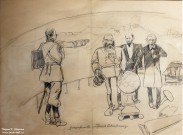 Франц Рубо. Защитники обороны Севастополя. 1900-е. Бумага, карандаш графитный. Фоторепродукция Татьяны Шепелевой