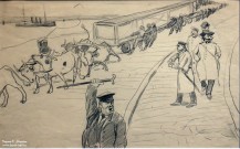 Франц Рубо. В бухте. 1900-е. Бумага, карандаш графитный. Фоторепродукция Татьяны Шепелевой