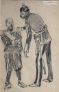 Франц Рубо. Два инвалида. 1900-е. Бумага, карандаш графитный. Фоторепродукция Татьяны Шепелевой