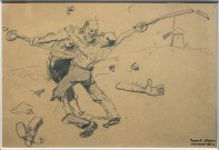 Франц Рубо. Борьба. 1900-е. Бумага, карандаш графитный. Фоторепродукция Татьяны Шепелевой