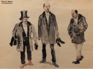 Франц Рубо. Три мужские фигуры. 1900-е. Бумага, акварель. Фоторепродукция Татьяны Шепелевой