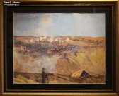 Франц Рубо. Позиции русских войск за деревней Семеновская. Эскиз к панораме «Бородинская битва». 1910 г. Картон, уголь, темпера. Фоторепродукция Татьяны Шепелевой