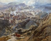 Франц Рубо. Штурм Ахульго. Фрагмент. Источник - Википедия