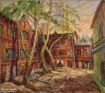 Сергей Сорокин. Тихий двор в Кумавино. 2022. Холст, масло