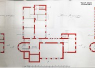 Ф.О. Шехтель. Проект НГЗМ. 1914. План первого этажа. Бумага, тушь, гуашь, акварель