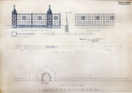 Ф.О. Шехтель. Проект НГЗМ. 1914. Ограда по Верхневолжской набережной и по Больничной улице. Бумага, тушь, акварель