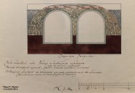 Ф.О. Шехтель. Проект НГЗМ. 1914. Кустарный музей. Оконная сторона. Бумага, тушь, гуашь, акварель