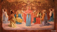 Покров Пресвятой Богородицы. Фрагмент. XIX в. Дерево, масло