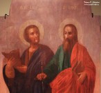 Святые апостолы Иаков и Павел. Фрагмент. XIX в. Дерево, масло