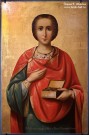 Святой великомученик Пантелеймон. XIX в. Афон. Дерево, масло