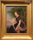 Орлов П.Н. (1812-1865). Портрет неизвестной с зонтиком на фоне пейзажа с Везувием. 1840-е