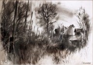 Алексей Мясников. Забытая деревня. 2025. Бумага, уголь