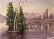 Иван Ворожейкин. Керженец. Разлив. 2025. Бумага, акварель