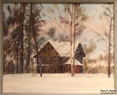 Иван Ворожейкин. Зимний вечер. Усадьба. 2023. Холст, масло