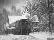 Иван Ворожейкин. Галибиха. Усадьба. 2023. Бумага, уголь