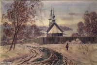 Иван Ворожейкин. Болдино. Церковь Михаила Архангела. 2019. Бумага, акварель