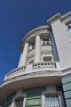 Лоджия и полуротонда на боковом фасаде с колоннами ионического ордера. Бывшее здание пароходного общества ''Волга''. Нижний Новгород, Верхневолжская набережная, дом 1. Июнь 2015 года. Фото Татьяны Шепелевой