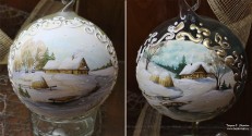 ''Ариель''. Заснеженная деревенька - варианты росписи. 14 ноября 2014 года. Фото Татьяны Шепелевой