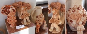 Работы из мастерской Натальи Крушинской, с. Дивеево Нижегородской обл.. Музей современной керамики, г. Богородск Нижегородской области. 13 марта 2015 года. Фото Татьяны Шепелевой