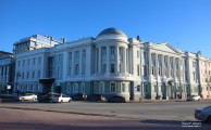 Главный корпус НижГМА - бывшее здание пароходного общества ''Волга''. Нижний Новгород, Верхневолжская набережная, дом 1. Февраль 2015 года. Фото Татьяны Шепелевой