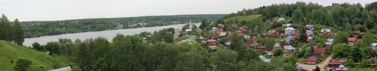 ''Воспоминания о Палехе и Плёсе''. Панорама Плёса с Соборной горы. 29 мая 2014 года. Фото Татьяны Шепелевой