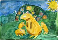Александра Гусева (7 лет). Семейство хомячков. Краски