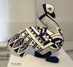 Марина Абдуллина. Композиция ''Черное и белое''. Фрагмент. 2017-2018. Глина, ангобы. Фото Татьяны Шепелевой