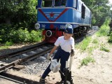 Тепловоз-памятник. Тепловоз ТУ2-233 на Детской железной дороге. Нижний Новгород. Летняя поездная практика, 2009 год. Фото Галины Яковлевой