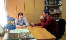 Галина Алексеевна Назарова беседует с Андреем Кузечкиным. Библиотека им. А. Гайдара. 14 марта 2019 года