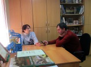 Галина Алексеевна Назарова беседует с Андреем Кузечкиным. Библиотека им. А. Гайдара. 14 марта 2019 года